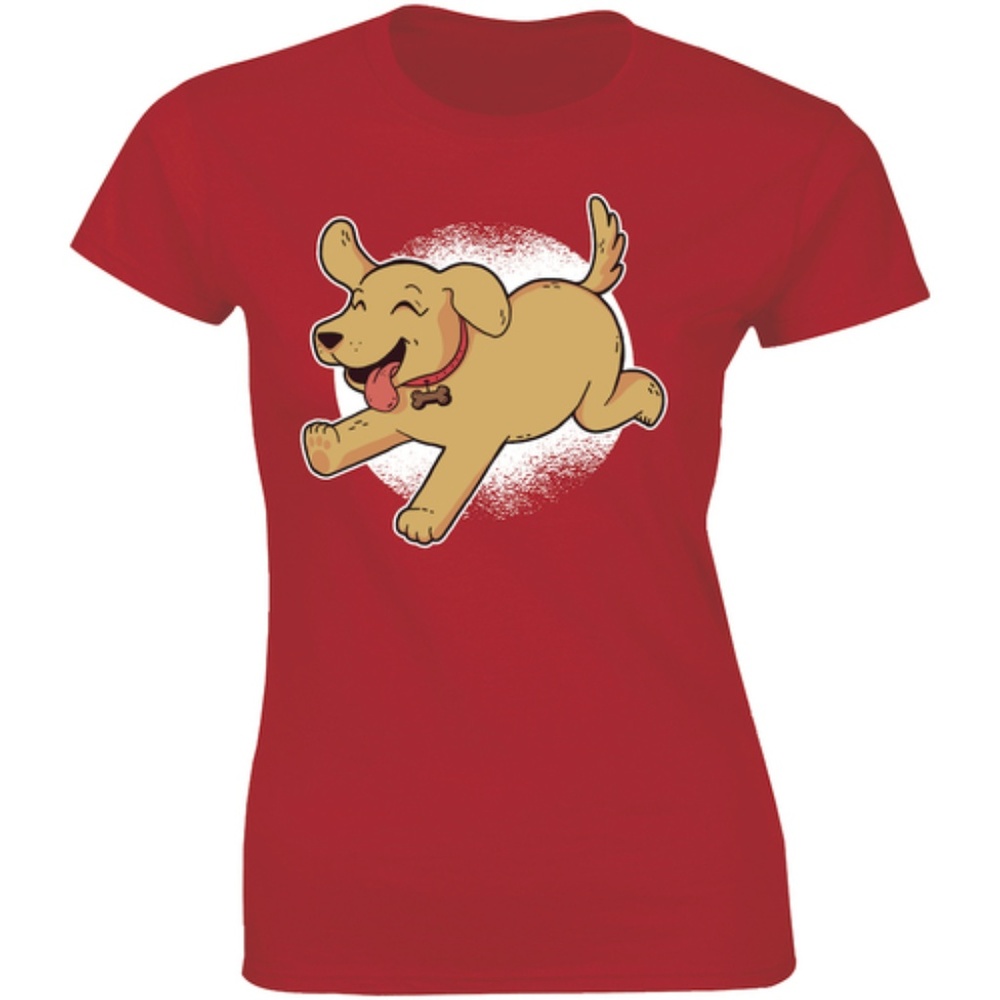 Small Young Cute Pet Puppy Running Funny T-shirt